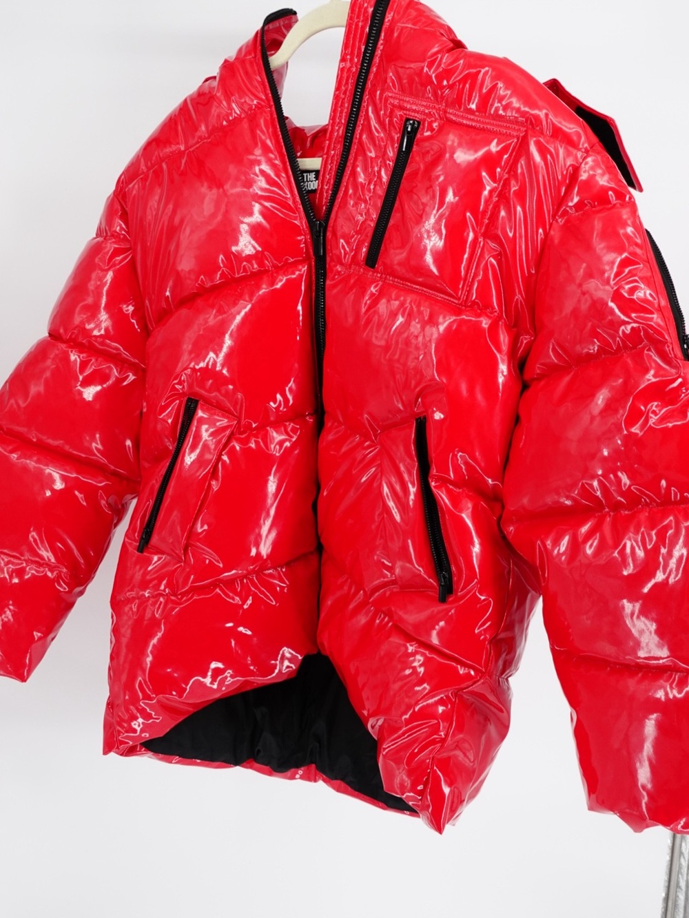 NWT THE KOOPLES Kids Glossy Red Puffer Jacket